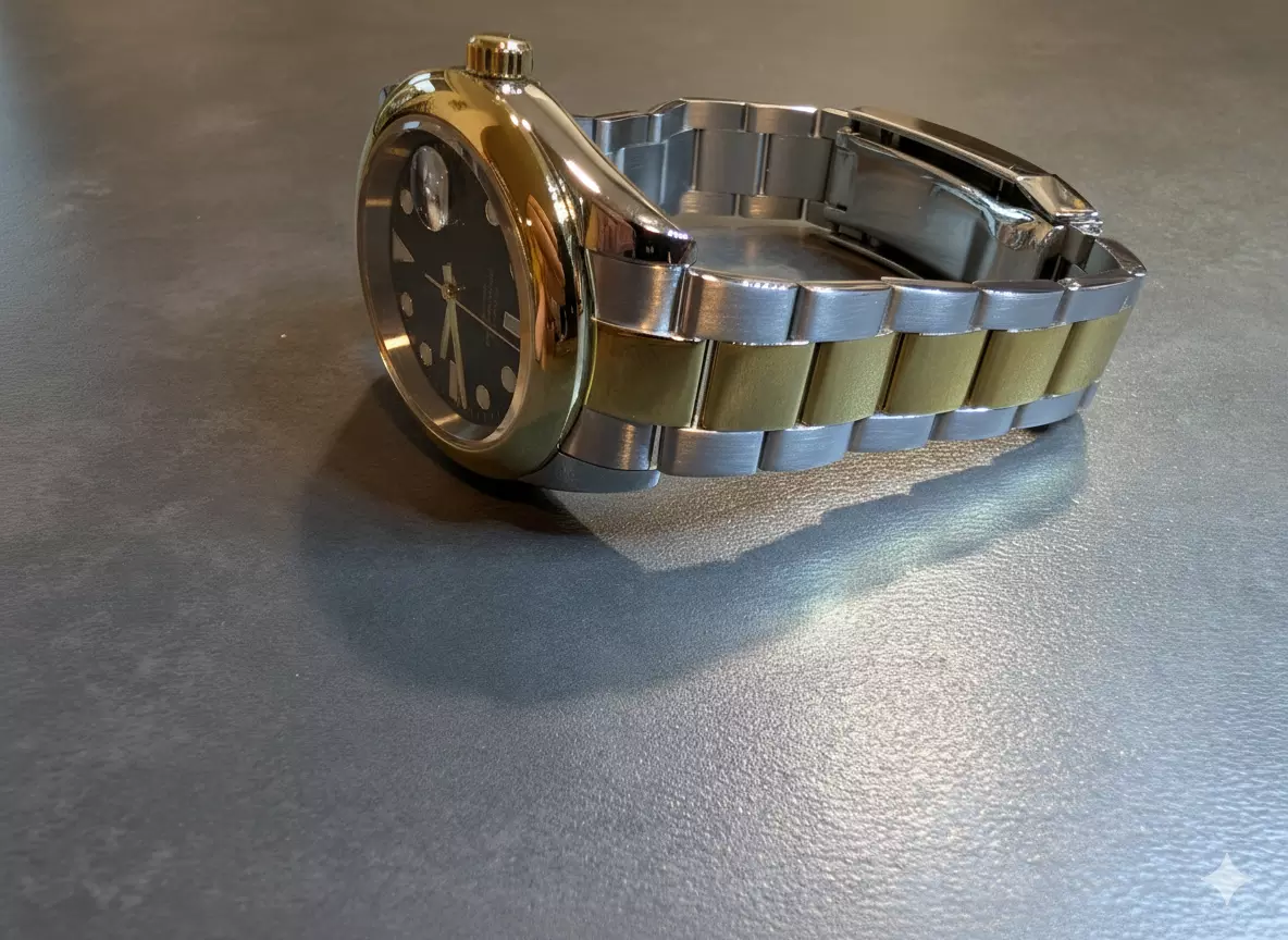 Golden Times – Bracelet detail with gold-colored middle links