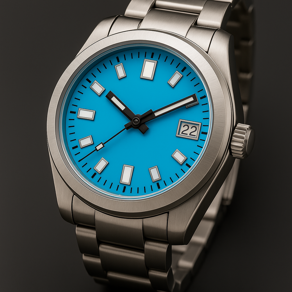 Kraft der Zeit – Seitliche Ansicht, schlanke 39mm Silhouette
